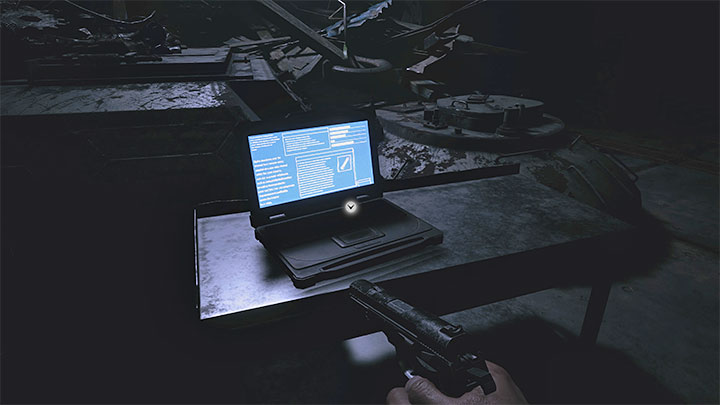 Laptop jest w obszarze Scrapheap na poziomie B5, czyli tym samym, w którym spotkacie Chrisa i odnajdziecie mini-czołg do wykorzystania w pojedynku z Heisenbergem - Resident Evil Village: Fabryka/Heisenbergs Factory - Akta (Files), lista - Resident Evil Village - poradnik do gry