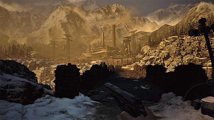 Dzięki użyciu przedmiotu questowego załączy się cut-scenka z odblokowania przejścia do fabryki - Resident Evil Village: Odblokowanie fabryki, odnalezienie Heisenberga - solucja - Resident Evil Village - poradnik do gry