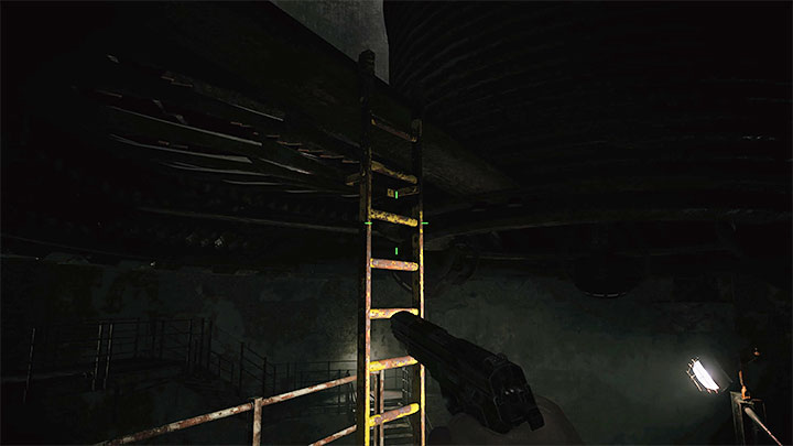 Po wyłączeniu wielkiego ostrza możecie skorzystać z niedostępnej wcześniej drabiny - Resident Evil Village: Przejście przez poziom B3 - solucja - Resident Evil Village - poradnik do gry