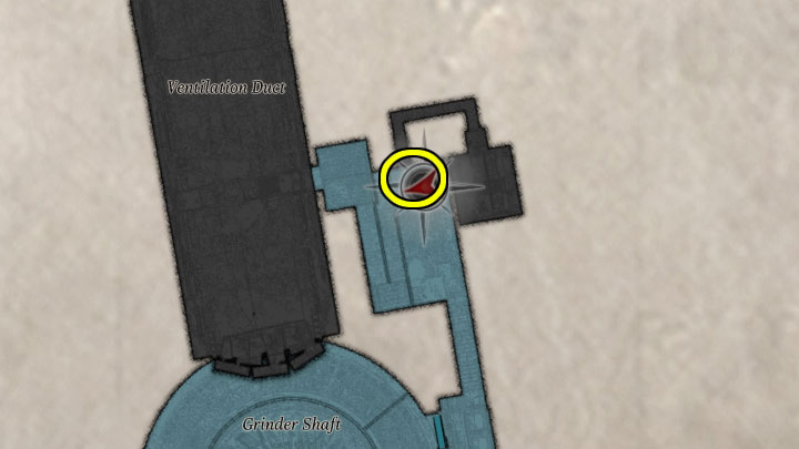Eksplorację piętra B2 fabryki rozpoczynacie na szczycie szybu Grinder Shaft, czyli w miejscu, w którym wyłączyliście wielkie pracujące ostrze po rozprawieniu się z latającymi przeciwnikami Soldat Jet - Resident Evil Village: Dotarcie na poziom B1, budowa klucza - solucja - Resident Evil Village - poradnik do gry