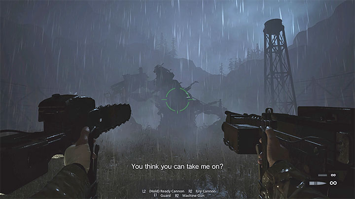 Po wyjechaniu mini-czołgiem z windy znajdziecie się na wielkiej arenie, na której przebywa boss - zmutowany Heisenberg (Mutated Heisenberg) - Resident Evil Village: Pokonanie Prototype Sturm i Heisenberga - solucja - Resident Evil Village - poradnik do gry