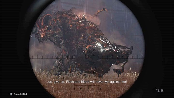 Starajcie się celować ze snajperki w odsłonięte części na ciele bossa, tzn - Resident Evil Village: Zmutowany Heisenberg - boss, jak pokonać? - Resident Evil Village - poradnik do gry