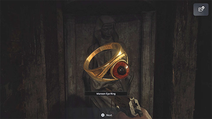 Główny bohater musi przejść przez wąski korytarz - Resident Evil Village: Zagadka z okiem - rozwiązanie - Resident Evil Village - poradnik do gry
