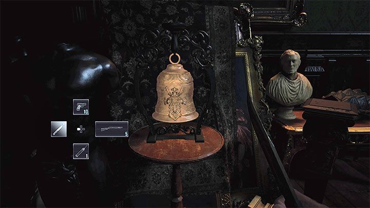 Waszym zadaniem jest odnalezienie 5 dzwonów, które można trafić z broni palnej w pomieszczeniu Atelier - Resident Evil Village: Zagadka z 5 dzwonami - rozwiązanie - Resident Evil Village - poradnik do gry