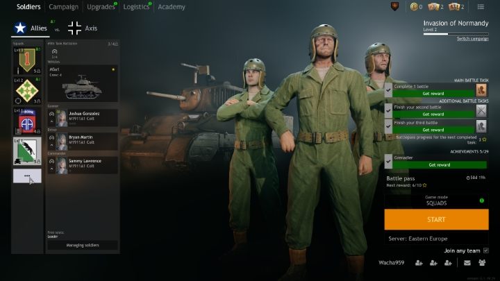 W zakładce Soldiers kliknij w ikonę z trzema kropkami. - Enlisted: Nowe oddziały - jak odblokować i dodać do bitwy? - Enlisted - poradnik do gry