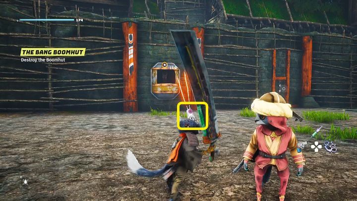 Ustawcie się w taki sposób, aby Wasza postać patrzyła w kierunku wyrzutni - Biomutant: Początek wojny plemion/The Tribe War Begins - solucja - Biomutant - poradnik do gry