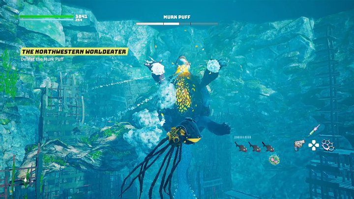 W drugiej fazie pojedynku Puchcio Mętniak będzie korzystał z nowej, bardzo groźnej umiejętności - Biomutant: Północno-Zachodni Światożerca/The Northwestern Worldeater - solucja - Biomutant - poradnik do gry