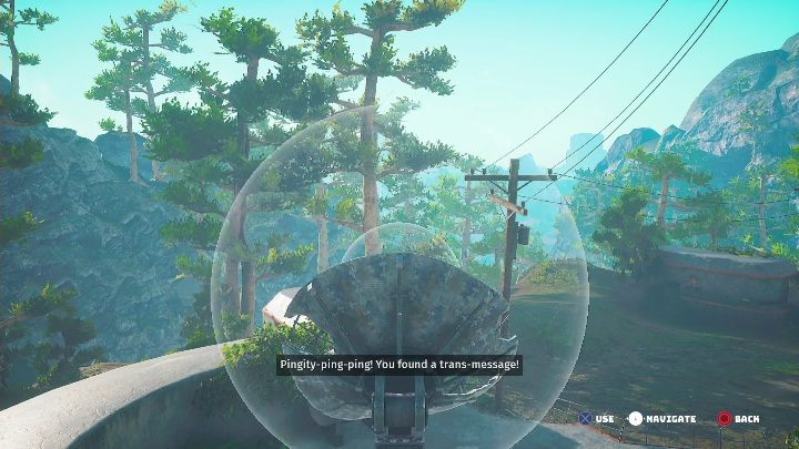 Gdy dostaniecie dostęp do satelity, nakierujcie ją wieżę, schowaną za wysokimi drzewami - Biomutant: Skafander tlenowy - solucja, opis przejścia - Biomutant - poradnik do gry