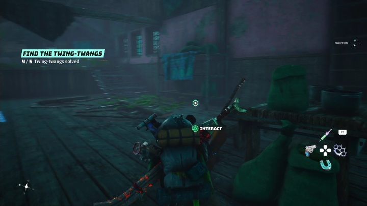 Gitarę do nastrojenia znajdziecie w zniszczonym domku, naprzeciwko schodów - Biomutant: Znajdź Strunobrzdęki - solucja, opis przejścia - Biomutant - poradnik do gry