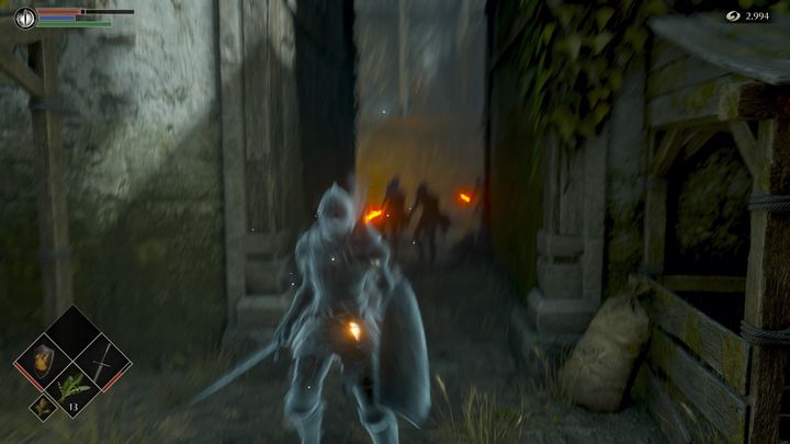 Po lewej stronie natomiast znajduje się wielu przeciwników - Demons Souls Remake: Bramy Boletarii (1-1) - solucja, opis przejścia - Demons Souls Remake - poradnik do gry