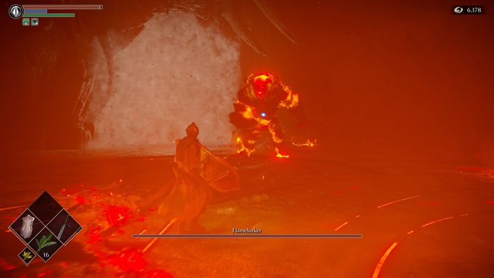 Jeśli zdaliście sobie sprawę, że wykonaliście unik w złym momencie, momentalnie po uniku blokujcie jego atak - Demons Souls Remake: Mieszkaniec Płomieni - boss, jak pokonać? - Demons Souls Remake - poradnik do gry