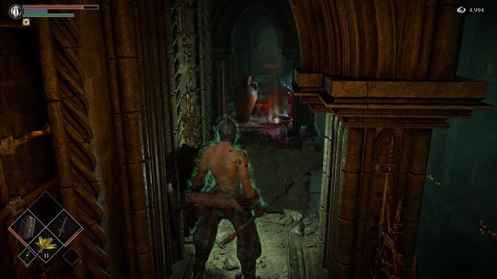 Idąc w drugą stronę, nie biegnijcie za szybko, gdyż w pewnym momencie droga się załamuje, przez co możesz wpaść do dziury - Demons Souls Remake: Więzienie Nadziei (3-1) - solucja, opis przejścia - Demons Souls Remake - poradnik do gry