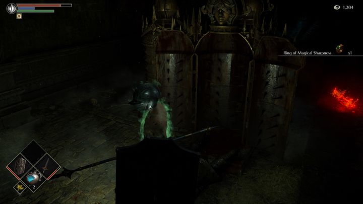 Na końcu korytarza znajduje się cela, a w niej kilka żelaznych dziewic - Demons Souls Remake: Więzienie Nadziei (3-1) - solucja, opis przejścia - Demons Souls Remake - poradnik do gry