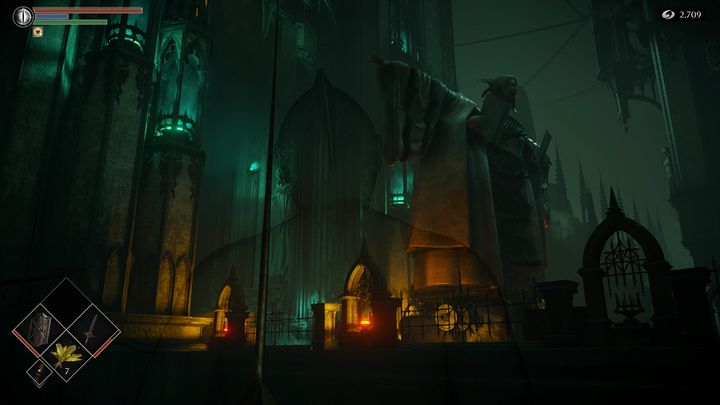 Gdy zbliżycie się do mostu, rzeźba zacznie wystrzeliwać salwę strzał - Demons Souls Remake: Więzienie Nadziei (3-1) - solucja, opis przejścia - Demons Souls Remake - poradnik do gry