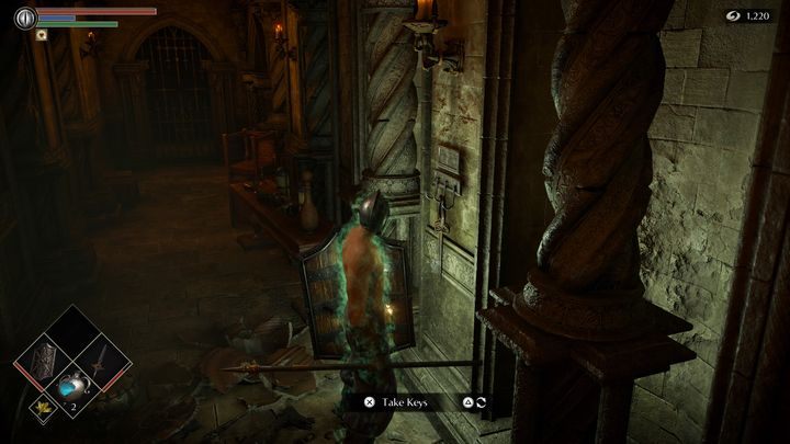 Zdobywając klucz, powinniście wrócić do miejsca widocznego na zdjęciu - Demons Souls Remake: Więzienie Nadziei (3-1) - solucja, opis przejścia - Demons Souls Remake - poradnik do gry