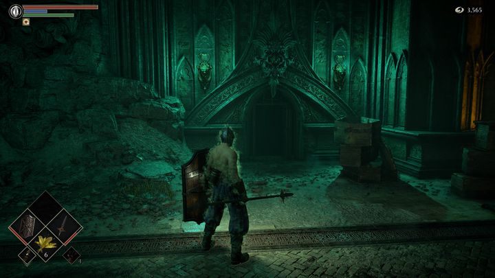 Po prawej stronie, niedaleko rzeźby, znajduje się kolejne wejście, które prowadzić będzie na górę - Demons Souls Remake: Więzienie Nadziei (3-1) - solucja, opis przejścia - Demons Souls Remake - poradnik do gry