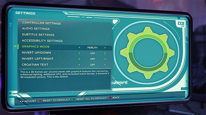 Gra Ratchet & Clank Rift Apart oferuje aż trzy główne tryby grafiki, pomiędzy którymi możecie przełączać się z poziomu opcji - Ratchet & Clank Rift Apart: Wymagania sprzętowe - Ratchet & Clank Rift Apart - poradnik do gry