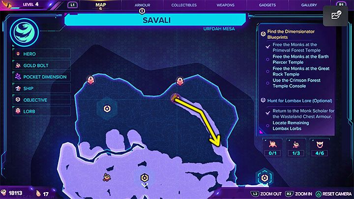Zdobycie tej śrubki nie jest oczywistą sprawą, bo starania o jej pozyskanie musicie rozpocząć w zupełnie innym miejscu od tego oznaczonego na mapie - Ratchet & Clank Rift Apart: Savali - znajdźki, lista wszystkich, mapa - Ratchet & Clank Rift Apart - poradnik do gry