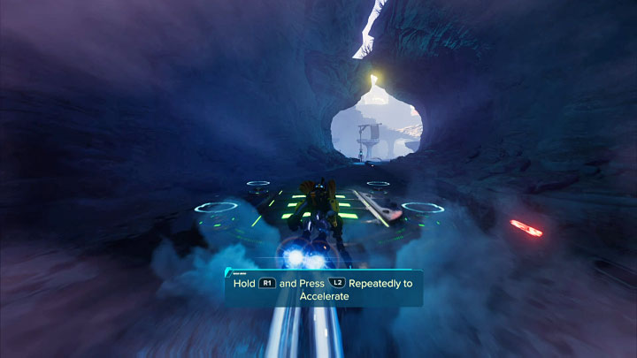 Zacznijcie używać lotobutów (R1), najeżdżając na pierwszy panel i kierując się na południe - Ratchet & Clank Rift Apart: Savali - znajdźki, lista wszystkich, mapa - Ratchet & Clank Rift Apart - poradnik do gry