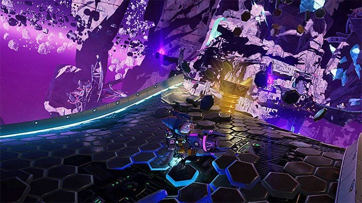Poszukiwany sekret znajdziecie na samym końcu ostatniej magnetycznej ścieżki - Ratchet & Clank Rift Apart: Blizar Prime - znajdźki, lista wszystkich, mapa - Ratchet & Clank Rift Apart - poradnik do gry