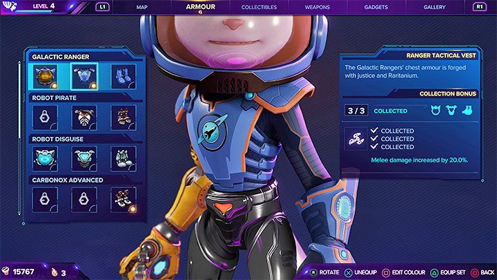 Element pancerza znajdziecie na zawsze widocznej skalnej półce na samym końcu toru przeszkód - Ratchet & Clank Rift Apart: Blizar Prime - znajdźki, lista wszystkich, mapa - Ratchet & Clank Rift Apart - poradnik do gry