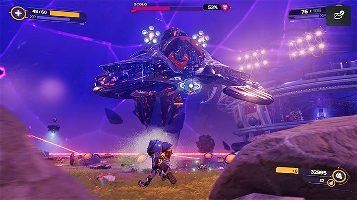 Nowym atakiem jest przelot na areną na niskiej wysokości - Ratchet & Clank Rift Apart: Arena, Srebrny puchar - solucja, wszystkie walki - Ratchet & Clank Rift Apart - poradnik do gry