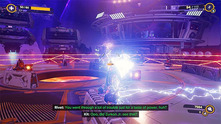W finałowej fazie walki musicie pozbawić Nefariousa ostatnich 25% paska zdrowia - Ratchet & Clank Rift Apart: Doktor Nefarious, Arena, powrót - jak pokonać? - Ratchet & Clank Rift Apart - poradnik do gry