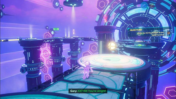 Zacznijcie od wyruszenia na wprost i zabrania elektrycznej sfery (Electric Sphere) z okrągłej platformy - Ratchet & Clank Rift Apart: Kit, Powrót na Sargasso - rozwiązania zagadek, lista - Ratchet & Clank Rift Apart - poradnik do gry