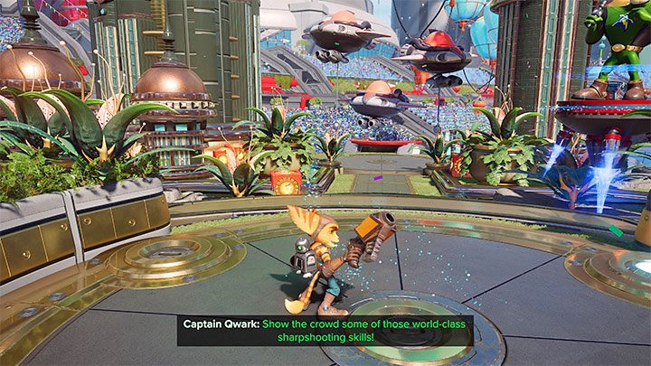 Wielostrzał zdobędziecie za darmo i dojdzie do tego podczas rozgrywnia sceny udziału w paradzie w prologu na Corson V - Ratchet & Clank Rift Apart: Bronie - lista - Ratchet & Clank Rift Apart - poradnik do gry