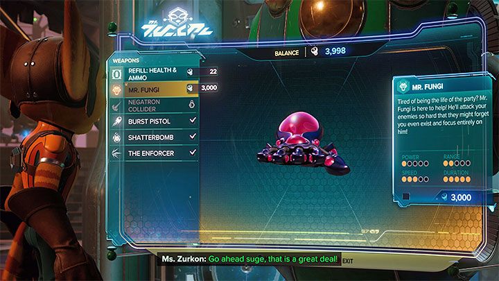 Pan Grzybek kosztuje 3000 śrubek - Ratchet & Clank Rift Apart: Bronie - lista - Ratchet & Clank Rift Apart - poradnik do gry