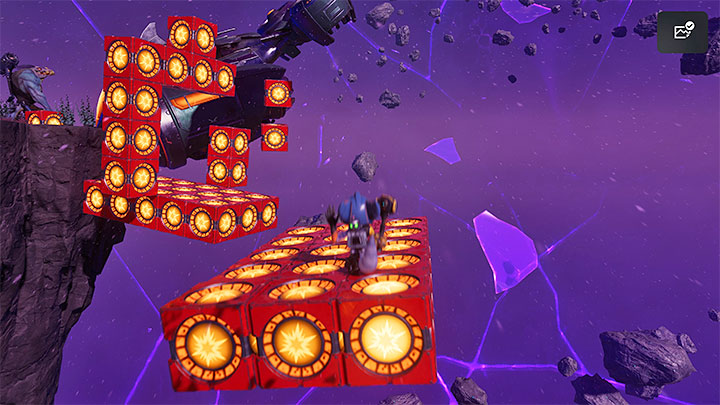 W trakcie eksploracji jaskini rozejrzyjcie się za pokazaną na obrazku 1 kieszenią wymiarową - Ratchet & Clank Rift Apart: Zbadanie anomalii, kryjówka Rivet - solucja - Ratchet & Clank Rift Apart - poradnik do gry