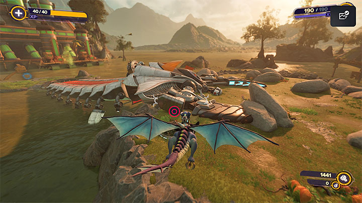 Opcja latania ma niestety jedno poważne ograniczenie - Ratchet & Clank Rift Apart: Powrót na Sargasso, Trudi - solucja, opis przejścia - Ratchet & Clank Rift Apart - poradnik do gry