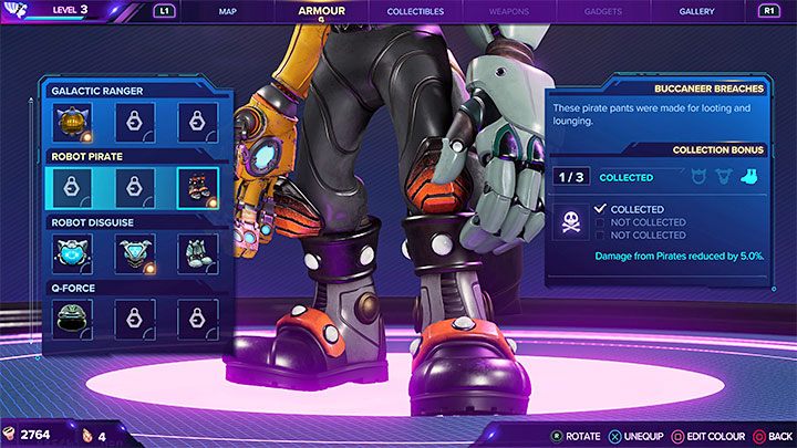 Nagrodą za wygranie rundy są Buty robopirata (osłabianie ataków wrogich piratów) - Ratchet & Clank Rift Apart: Arena, Brązowy puchar - solucja, wszystkie walki - Ratchet & Clank Rift Apart - poradnik do gry