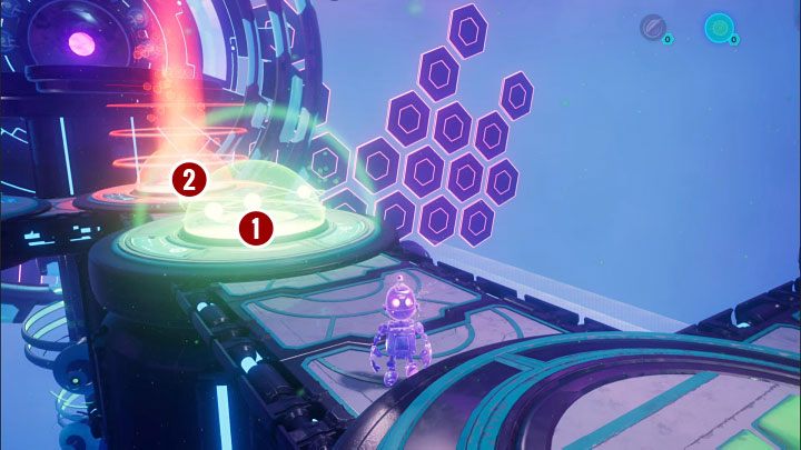 Pozostałe dwie sfery umieśćcie dalej na głównej ścieżce - Ratchet & Clank Rift Apart: Clank, Sargasso - rozwiązania zagadek, lista - Ratchet & Clank Rift Apart - poradnik do gry