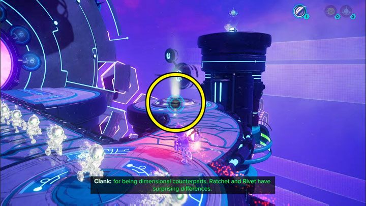 Ze sferą podniesienia powróćcie w okolice miejsca startu - Ratchet & Clank Rift Apart: Clank, Blizar Prime - rozwiązania zagadek, lista - Ratchet & Clank Rift Apart - poradnik do gry