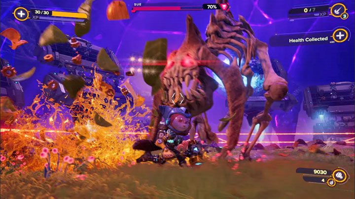 Sue może również wyprowadzać potężne szarże - Ratchet & Clank Rift Apart: Sue, Chmura Szczątków Scarstu - jak pokonać? - Ratchet & Clank Rift Apart - poradnik do gry