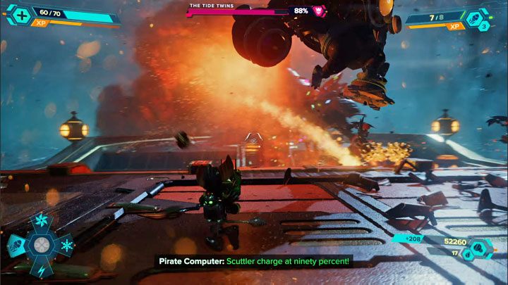Bliźniacy dysponują bardzo podobnymi atakami do innych mechanicznych przeciwników spotykanych w poprzednich lokacjach i etapach - Ratchet & Clank Rift Apart: Bliźniaki Przypływu, Ardolis - jak pokonać? - Ratchet & Clank Rift Apart - poradnik do gry