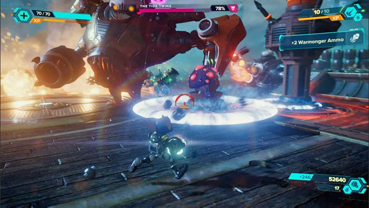 Pewnym utrudnieniem może być dość ograniczony obszar walk - Ratchet & Clank Rift Apart: Bliźniaki Przypływu, Ardolis - jak pokonać? - Ratchet & Clank Rift Apart - poradnik do gry