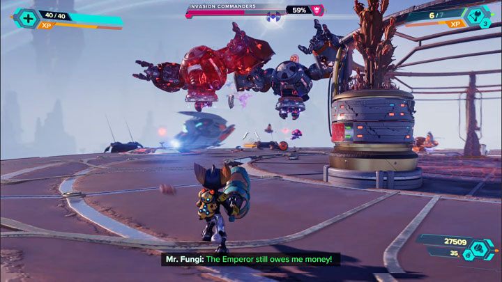 Bossowie są również w stanie skakać na duże odległości - Ratchet & Clank Rift Apart: Dowódcy inwazji, Savali - jak pokonać? - Ratchet & Clank Rift Apart - poradnik do gry