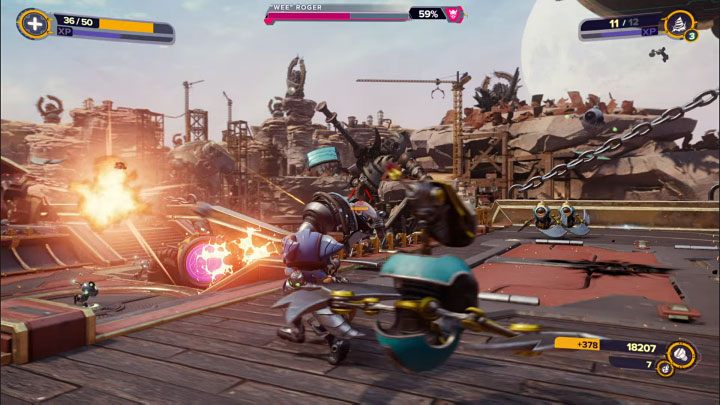 W trakcie prowadzenia walk na pokładzie mogą pojawić się nowi słabi przeciwnicy - Ratchet & Clank Rift Apart: Zresetowanie Naprawiacza - solucja - Ratchet & Clank Rift Apart - poradnik do gry