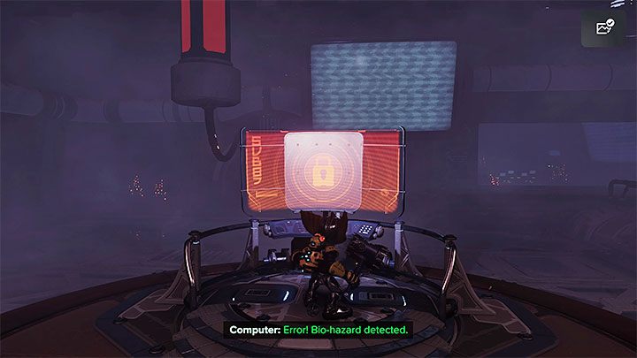 Docelowo musicie dotrzeć do konsoli sterowania, przy czym przy próbie użycia jej pojawi się grupa słabych zielonych potworów - Ratchet & Clank Rift Apart: Naprawienie kuźni - solucja - Ratchet & Clank Rift Apart - poradnik do gry