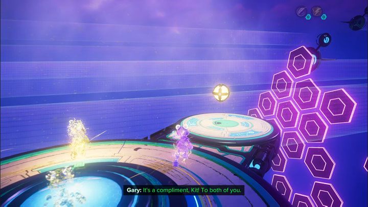 W nowo odblokowanym obszarze znajduje się druga elektryczna sfera, którą musicie podnieść - Ratchet & Clank Rift Apart: Ochrona Mortów i uwolnienie Troponogi - solucja - Ratchet & Clank Rift Apart - poradnik do gry