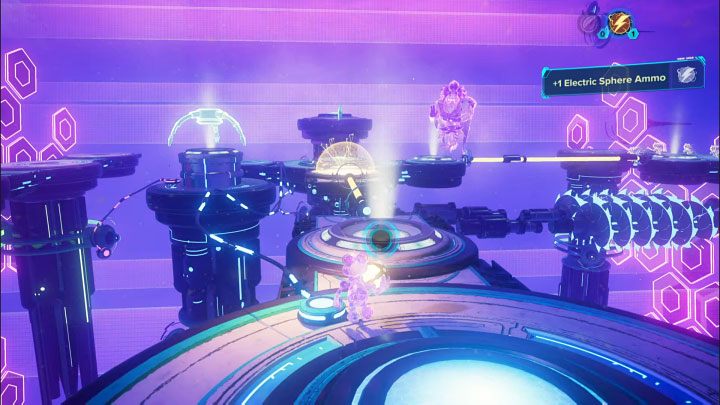 Umieśćcie nowo pozyskaną sferę w slocie z powyższego obrazka - Ratchet & Clank Rift Apart: Ochrona Mortów i uwolnienie Troponogi - solucja - Ratchet & Clank Rift Apart - poradnik do gry