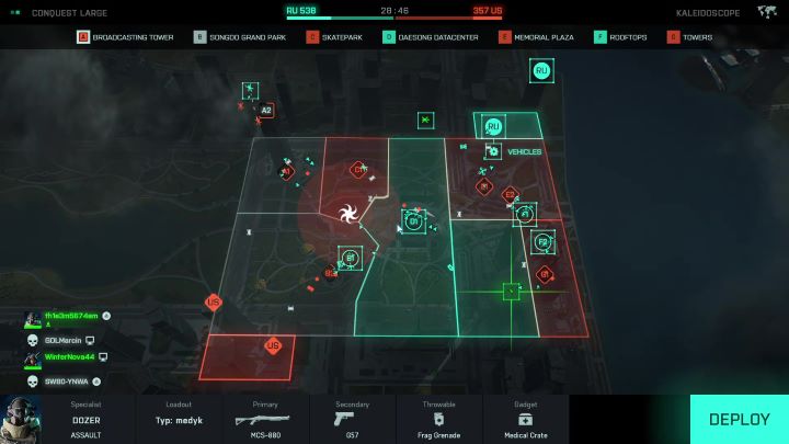 Przykładowa mapa działań w trybie podboju. - Battlefield 2042: Podbój - zasady trybu gry - Battlefield 2042 - poradnik do gry