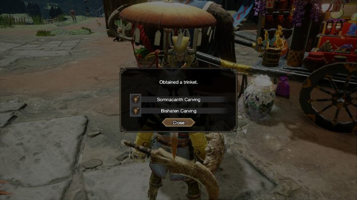 Po odnalezieniu wszystkich 10 wiadomości w Zatopionym Lesie, wrócicie do wioski i porozmawiajcie z kupcem Kagero - Monster Hunter Rise: Stare wiadomości - Zatopiony Las, znajdźki, mapa - Monster Hunter Rise - poradnik do gry