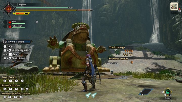 Gdy wejdziecie na obszar treningowy, po lewej stronie ekranu pojawią się kombinacje ciosów broni, w którą aktualnie jesteście wyposażeni - Monster Hunter Rise: Porady na start - Monster Hunter Rise - poradnik do gry