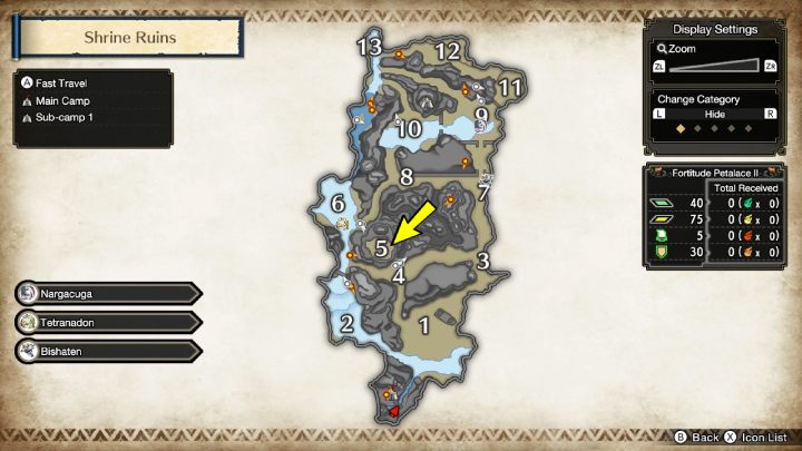Śnieżnolicego lisa można spotkać na obszarze nr 5, na dachu bramy - Monster Hunter Rise: Śnieżnolicy lis - jak znaleźć? - Monster Hunter Rise - poradnik do gry