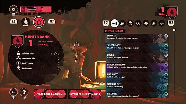 2) Przeglądanie postępów (Hunter Progression) - Możecie sprawdzać dostępne w danym momencie wyzwania (np - Deathloop: Inwazje - na czym polegają? - Deathloop - poradnik do gry