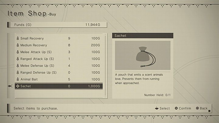 2) Saszetkę Sachet za 1000 złota - To jednorazowy zakup - NieR Automata: Zwierzęta - jak oswoić? - NieR Automata - poradnik do gry