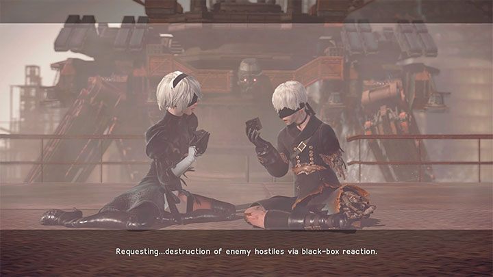 Oprócz starć ze zwykłymi przeciwnikami w prologu dojdzie też do pojedynku z goliatem - NieR Automata: Fabryka z prologu - jak powrócić? - NieR Automata - poradnik do gry